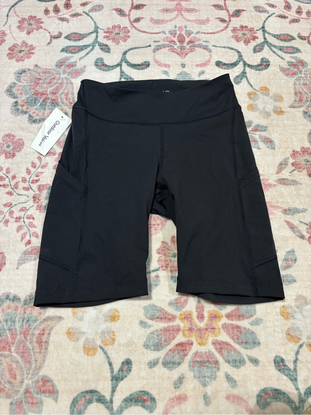 Outdoor Voices Black High-Rise Bike Shorts with Side Pockets